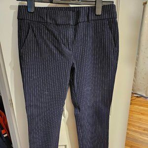 LOFT Marisa Fit Pant, Navy Pinstrip, Size 4